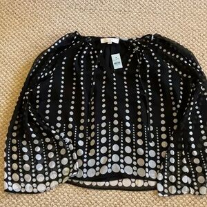 Loft Black and White Polka Dot Blouse